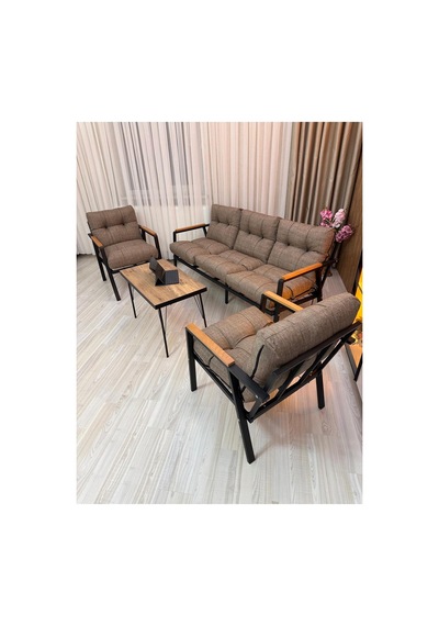 Houseart Balkon, Bahçe,teras,cafe - Salon - Metal Kanepe Koltuk Takımı - 3 1 1 Sehpa Cappuccino Houseart Balkon, Bahçe,teras,cafe - Salon - Metal Kanepe Koltuk Takımı - 3 1 1 Sehpa Cappuccino