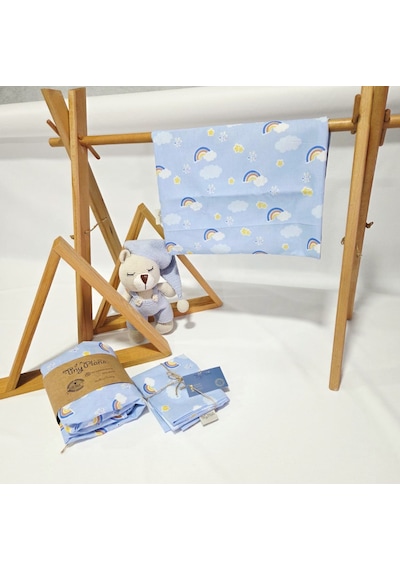 Tiny Plans Lastikli Tek Kişilik Çarşaf - Yastık Kılıfı Takımı Mavi