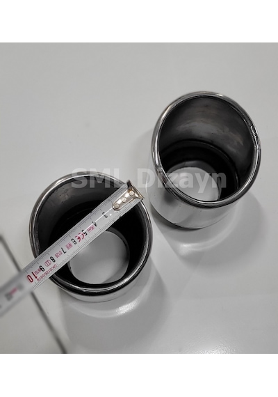 90lık Kesik Tekli Egzoz Ucu. 90mm Krom Egzoz Başlığı. Egzos Ucu