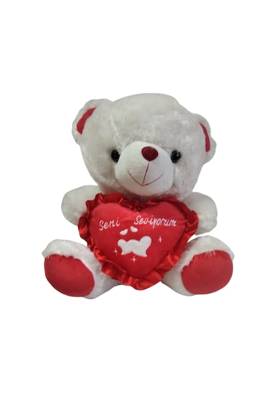peluş oyuncak beyaz ayıcık seni seviyorum yazılı 55 CM