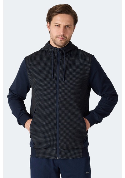 Slazenger Flame Erkek Kapüşonlu Cepli Lacivert Sweatshirt Lacivert