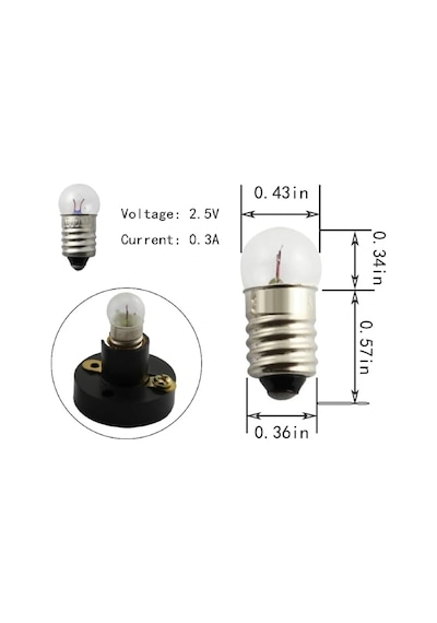 Mini Ampul - Deney Ampulü - Fener Ampulü E10 Ampul 1 Adet Çok Renkli