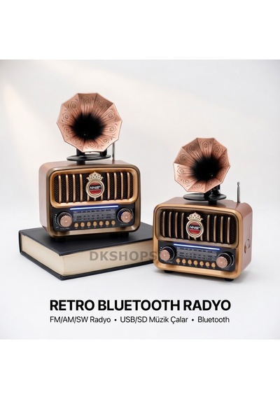 Şarjlı Mp3/bluetooth/usb/ Nostaljik Kablosuz Fm Radyo Speaker Hoparlör Ns-7252bt