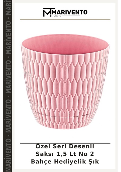 Özel Seri Desenli Saksı 1,5 Lt No 2 Bahçe Hediyelik Şık