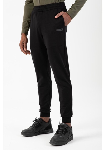Maraton Sportswear Regular Erkek Ribana Paça Basic Siyah Eşofman Altı 21716 Siyah - Siyah