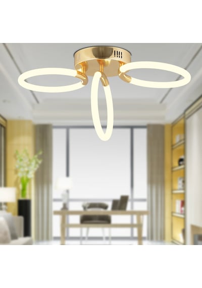 Honos 3'Lü Gold 40 Watt Ledli Modern Koridor, Yatak Odası Salon Plafonyer Led Avize