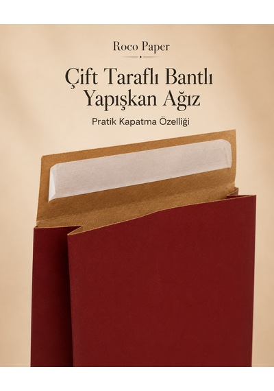 Yapışkan Bantlı Kraft Kese Kağıdı, Bordo Renk, 30x40x10 Cm - 24'lü Paket, Hediye Ve Kargo Zarfı