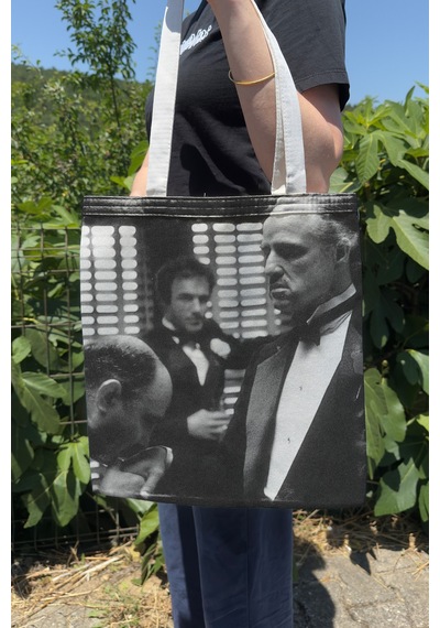 Zipzap The Godfather V2 Çift Taraflı Yazlık Kışlık Kanvas Baskı Bez Çanta