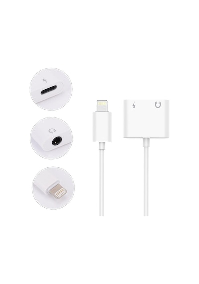 Lightning Kulaklık Şarj Çevirici Dönüştürücü Adaptör Aux Kablosu