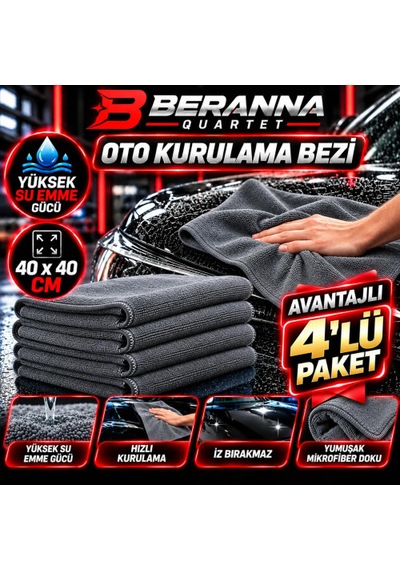 Oto Kurulama Bezi 40x40 Microfiber Kalın Dokulu Turuncu Avantajlı Paket