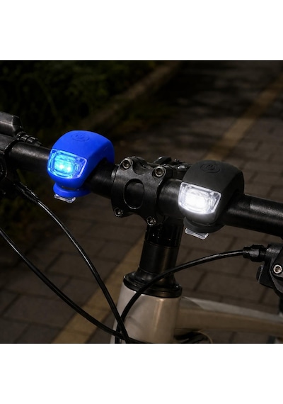 Orret Home 2 Adet Bisiklet Işığı Seti Led Flaşör Ön Arka Bisiklet Lambası, Usb'siz Pilli Işık, Su Geçirme Çok Renkli