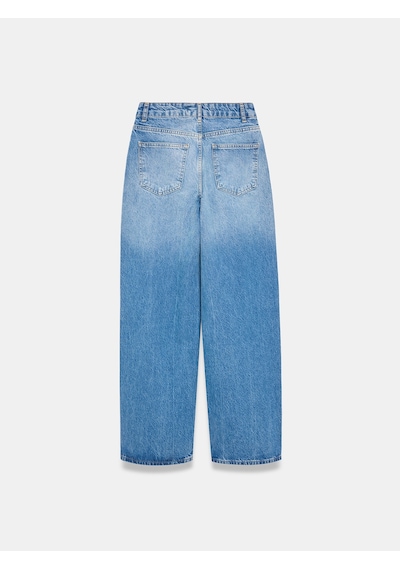 Dilvin 72374 %100 Pamuk Wide Leg Jean Mavi