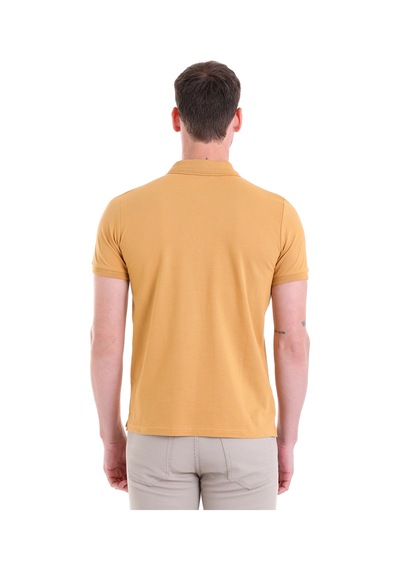 Hatemoğlu Hardal Düz Comfort Fit 100% Pamuk Polo Yaka Tişört Hardal