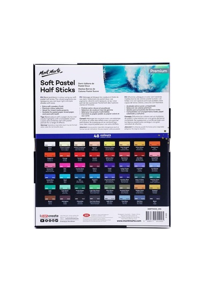 Yumuşak Pastel Yarım Çubuklar 48 Adet, Pastel Sanat Malzemeleri, Sanatçı Kalitesinde Pasteller, Ekstra Yumuşak Ve Genel
