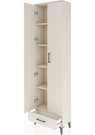 Arges Dolap 5 Raflı Tek Çekmeceli 2 Kapaklı 60x30x221 Aytaşı-... Aytaşı