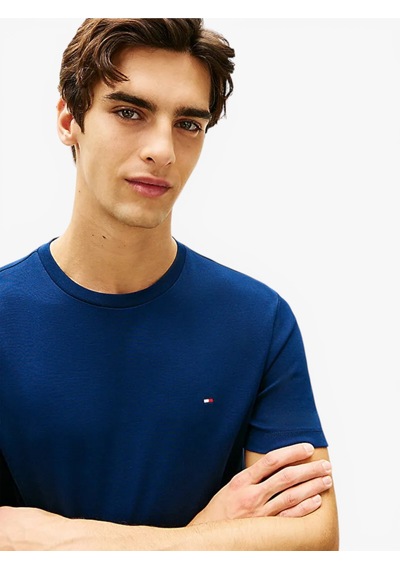 Tommy Hilfiger Lıght Interlock Tee Erkek Mavi T-shirt - Mw0mw37508