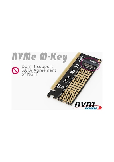 M2 NVME SSD NGFF To PCI-E 3.0 X16 M Key Kart Çevirici Adaptör