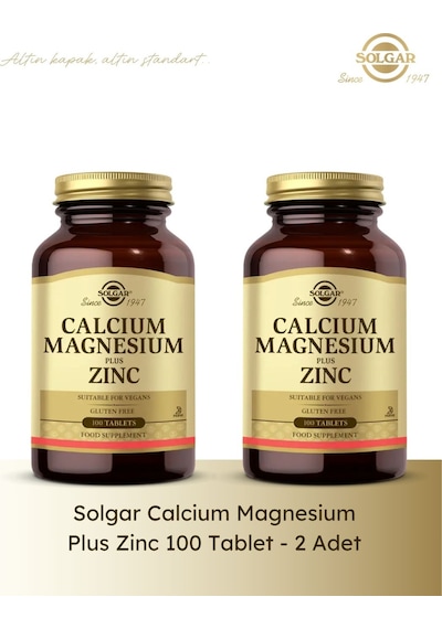 Solgar Calcium Magnesium Plus Zinc 100 Tablet 2li Paket