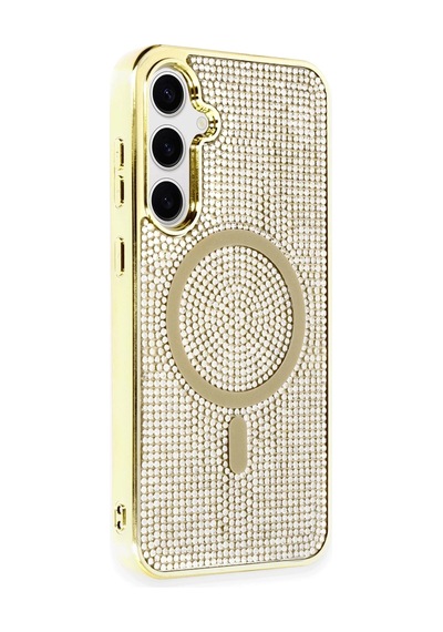 Newface - 926 - Samsung Galaxy S23 Kılıf Diamond Magsafe Kapak - Edntrend - - Gold