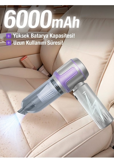 Auhma Ahv-09 4'ü 1 Arada 17000pa Kablosuz Taşınabilir Araç İçi El Süpürgesi