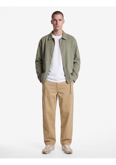 Koton Normal Bel Cepli Rahat Kalıp Gabardin Barrel Fit Pantolon Bej 7wam40045nw Ekru