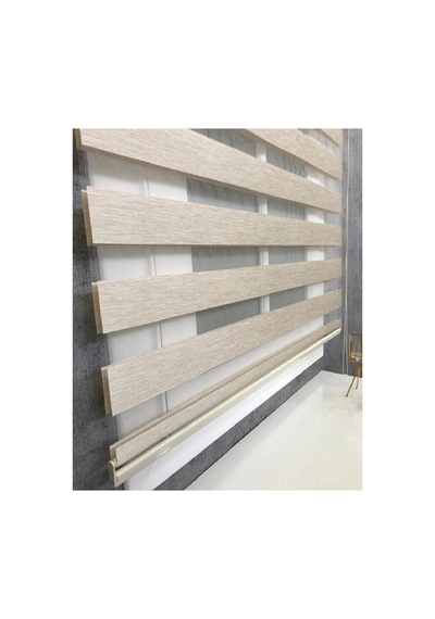 Krem İthal Bambu Zebra Stor Perde Eteksiz 1. Kalite+alüminyum Kasa