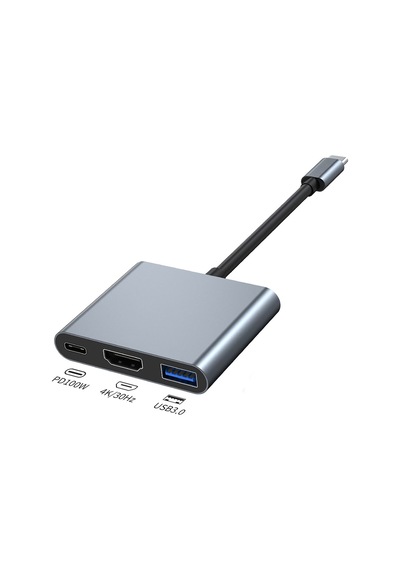 3 İn 1 1x Usb 1x Hdmı 1x Type-c Çıkışlı Usb C Hub Çoklayıcı Görüntü Ve Veri Aktarıcı