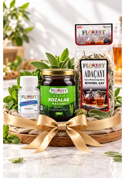 Mentol Kristali 15 G + Andız Kozalak Macunu 230 G + Adaçayı 40 G 3'lü Bitkisel Ürün Seti