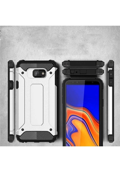 Noktaks - Samsung Galaxy Uyumlu J6 Plus - Kılıf Çift Katman Zırh Tank Crash Military Kapak - Rose Gold