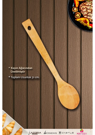 Doğal Diş Budak Ağacı Standlı Ahşap Kayın Ağacı Kaşık Seti Yemek Kaşık Seti Ahşap Kaşıklık 6 Parça Ahşap