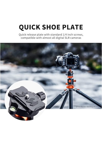 K&F Concept SA254T3 Profesyonel Deve Boynu Tripod 191 CM (T254A4+BH-28L)