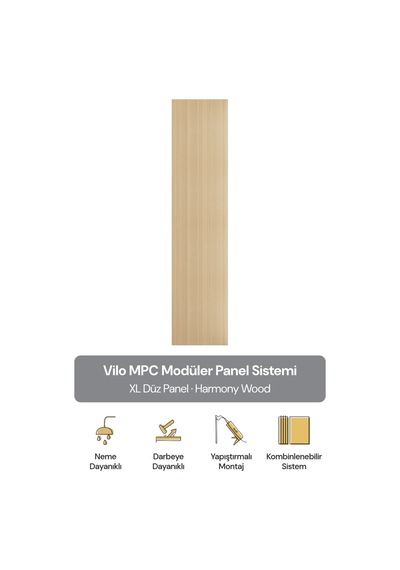Vilo Mpc Xl Düz Duvar Paneli Harmony Wood 265cm Yapıştırmalı Montaj - Neme Ve Darbeye Dayanıklı
