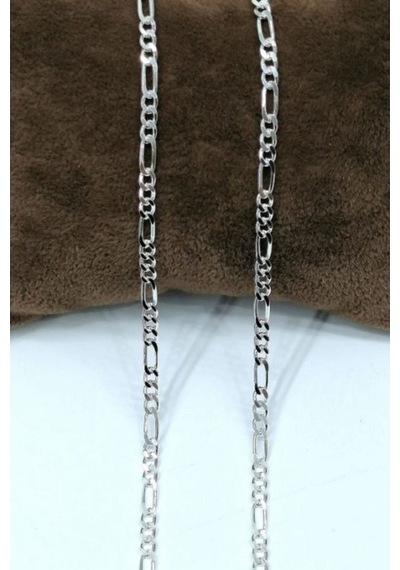 Silver Unisex Figaro 3 Mm Gümüş Kolye Zincir Omr7637