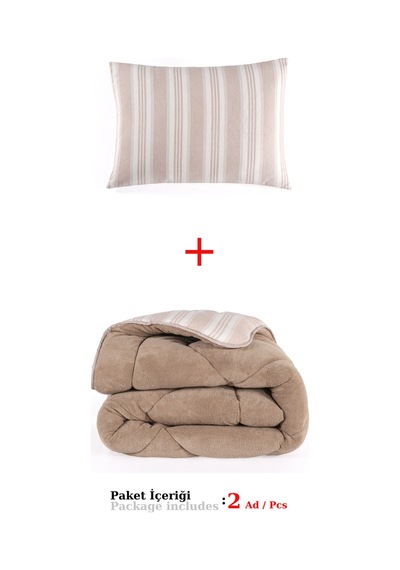 Comfort Set Yeni Nesil Wellsoft Yorganlı 2 Parça Tek Kişilik Soft Line Bej Bej