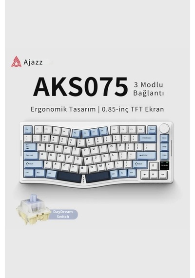 Aks075 Ergonomik Daydream Switch-mekanik Klavye-bt5.1/2.4gwireless/usb-hotswap Dinamik Rgb - Mavi