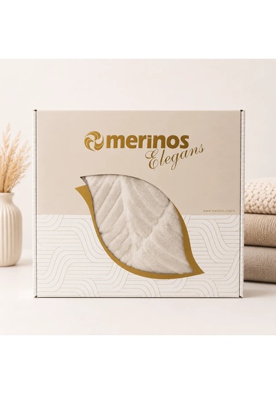 Merinos Elegans Tek Kişilik Battaniye Ekru