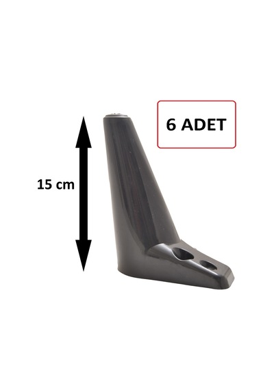 Zeygen Zirve Plastik Mobilya Baza Koltuk Kanepe Ayağı 6 Ad. 15Cm Siyah