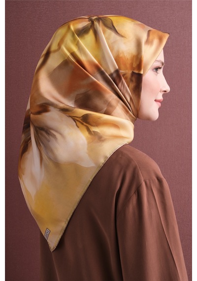 Armine Sura İpek Eşarp 2026-2027 - Sonbahar Kış-asm9603 Sarı