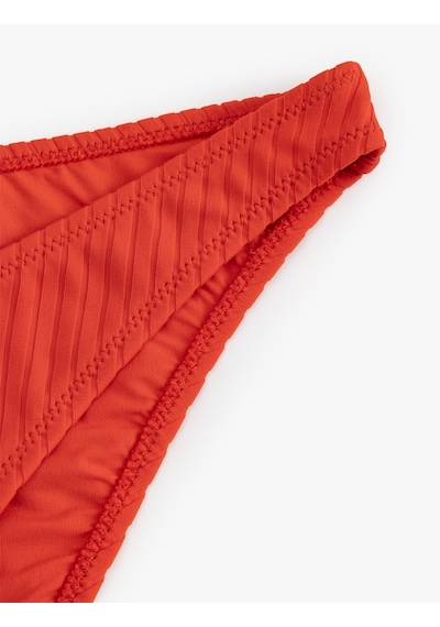 Koton Astarlı Dokulu Asimetrik Bel Bikini Altı Kırmızı 5sak00055mm Kırmızı