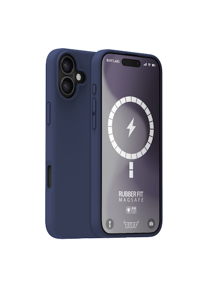 Apple Uyumlu iPhone Buff 16 Plus Magsafe Rubber Fit Silikon Kılıf Storm Blue