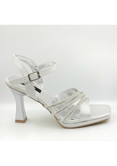 Asya 104070 Gümüş Renk Saten Taş Detaylı Platform Topuklu 8cm Kadın Abiye Sandalet Ayakkabı Asya 104070 Gümüş Renk Saten Taş Detaylı Platform Topuklu 8cm Kadın Abiye Sandalet Ayakkabı