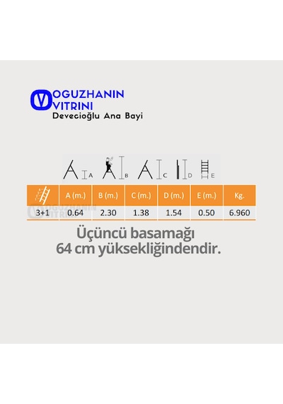 Devecioğlu MM 053 Harbinger 3+1 Basamaklı Merdiven
