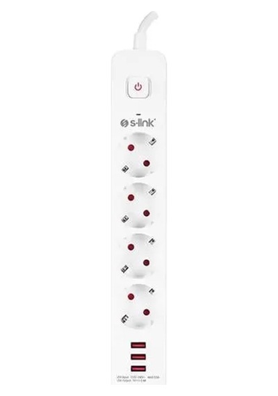 S-link Spg403u 1.5 Metre 4lü Anahtarlı Akım Korumalı Usb Girişli