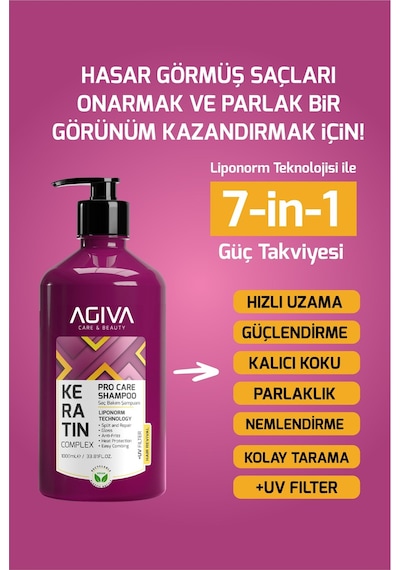 Keratin Complex Pro Care Onarıcı Ve Isı Koruyucu Saç Bakım Şampuanı-1000ml