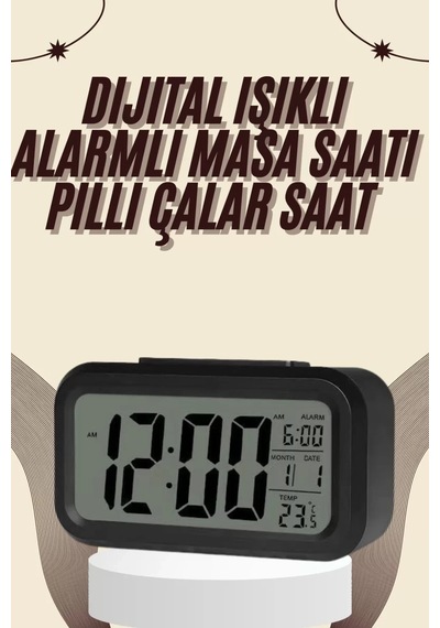 Home Dijital Masa Saati Termometreli Takvim Çalar Saat Led Ekran Pilli Çok Renkli