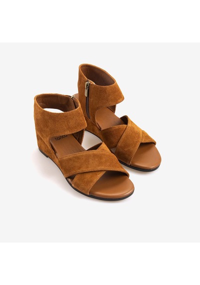 Kemal Tanca Kadın Sandalet 6510-2 Tan Suede