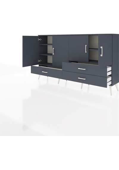 Arges Konsol 5 Raflı 3 Çekmeceli 4 Kapaklı 176x30x99 Antrasit-ant Antrasit-antrasit Arges Konsol 5 Raflı 3 Çekmeceli 4 Kapaklı 176x30x99 Antrasit-ant Antrasit-antrasit