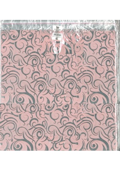 San Metalize Poşet 100 Lü 40x60 Desenli Açık Pembe