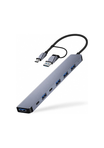 Hp-b03 5-in-1 Usb 3.0 Hub 5 Portlu Çoklayıcı + Type-c Ve Usb-a Girişli + Alüminyum Gövde