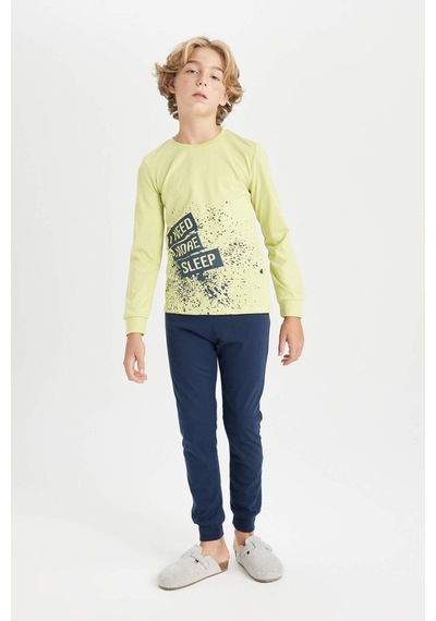Defacto Erkek Çocuk Pijama Takımı Baskılı Uzun Kollu Üst Beli Lastikli Uzun Alt D2896a824au Yeşil Defacto Erkek Çocuk Pijama Takımı Baskılı Uzun Kollu Üst Beli Lastikli Uzun Alt D2896a824au Yeşil